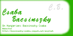 csaba bacsinszky business card